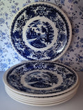 Set 6 Ontbijtborden Decor Boch Frères Blauw