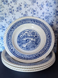Set 4 Diepe Borden Aardewerk Blue
